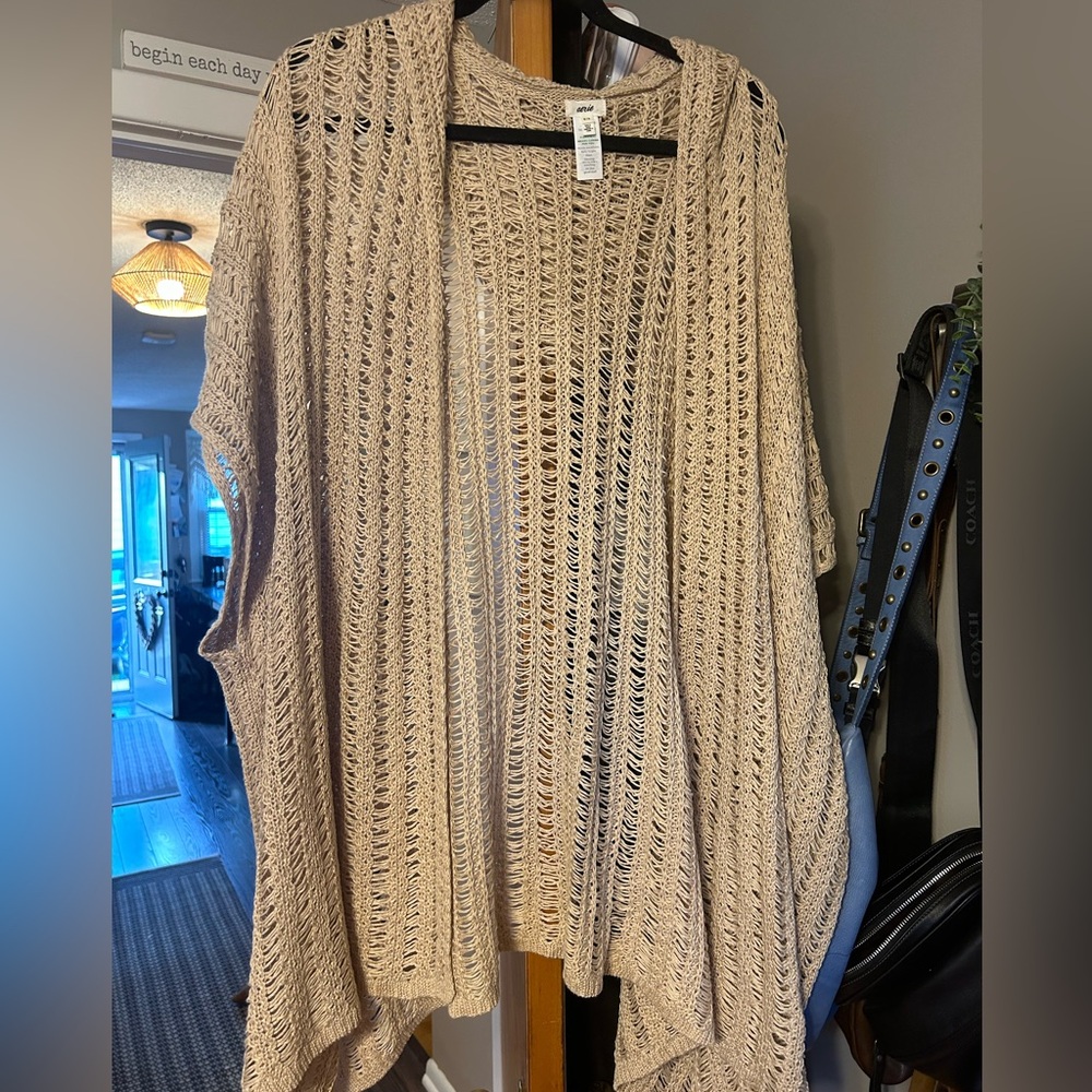 Aerie sweater kimono with hood